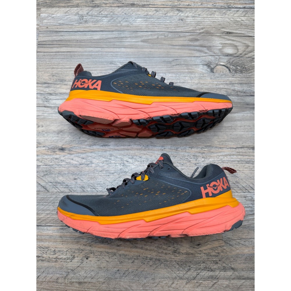 Hoka One One Challenger ATR 6 Wide Trail Running 11.5D Grey Orange 1106514 CCLL
